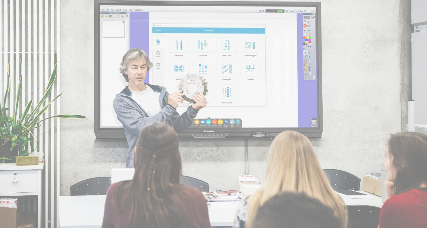 teacher using ActivPanel in the classroom