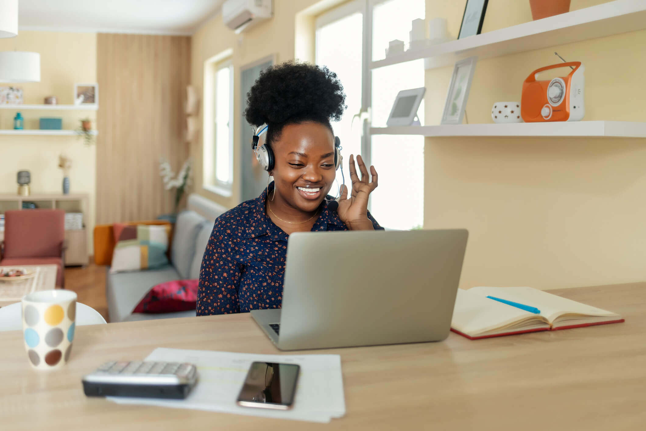 teacher attending a virtual professional development seminar