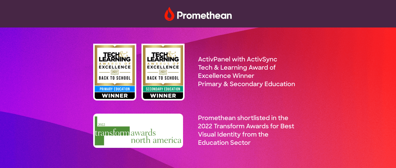 Promethean receives multiple honors for Best Education Solution and Brand Identity Redesign